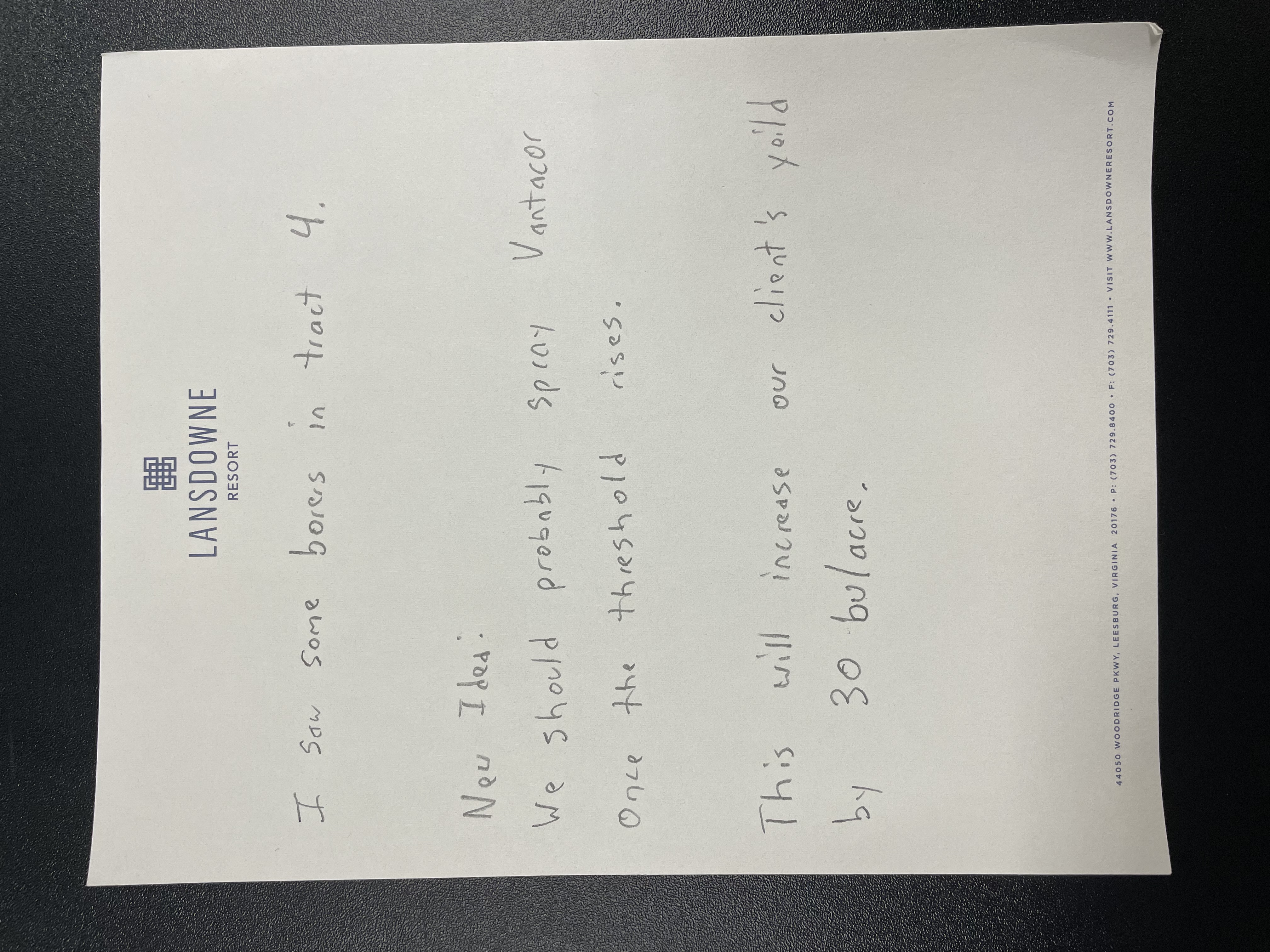 Example handwritten field note