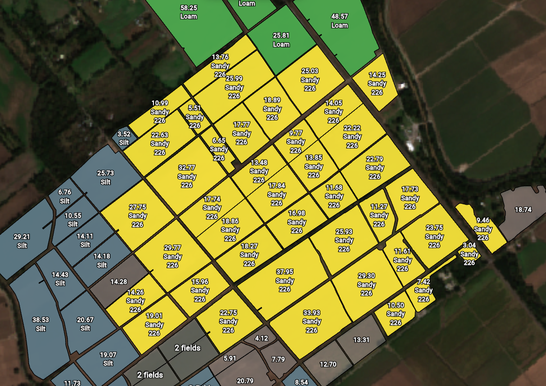 Map example showing fields