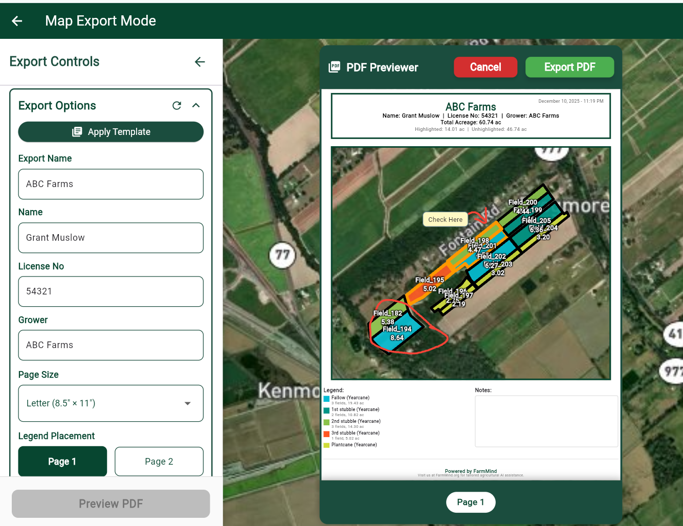 PDF previewer interface