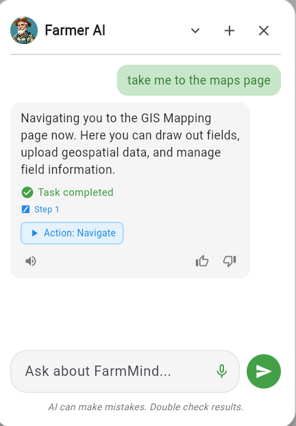 Navigation agent interface