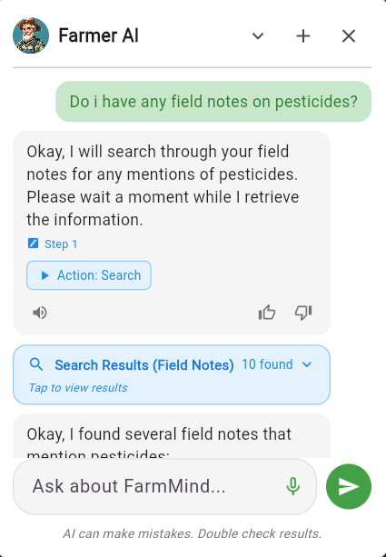 Search agent results